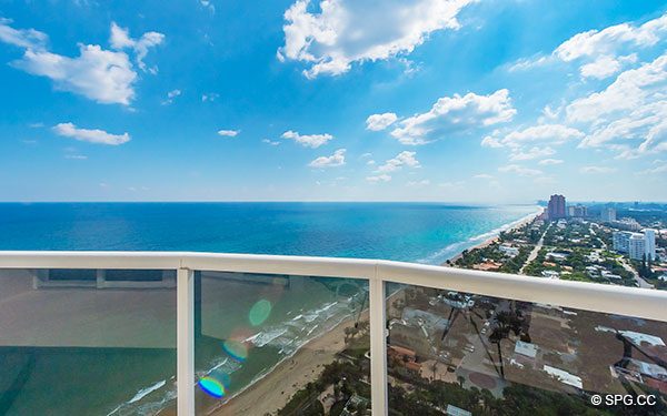 Terrace View from Oceanfront Penthouse Residence 2 at L'Hermitage, Fort Lauderdale, Florida 33308