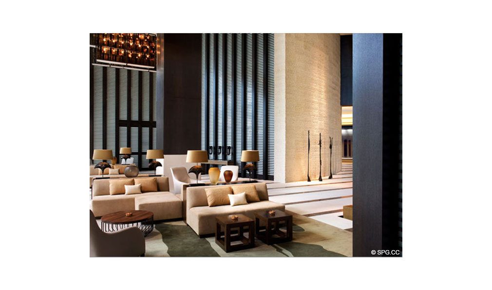 Main Lobby at Epic, Luxury Waterfront Condominiums Located at 200 Biscayne Blvd Way, Miami, FL 33131