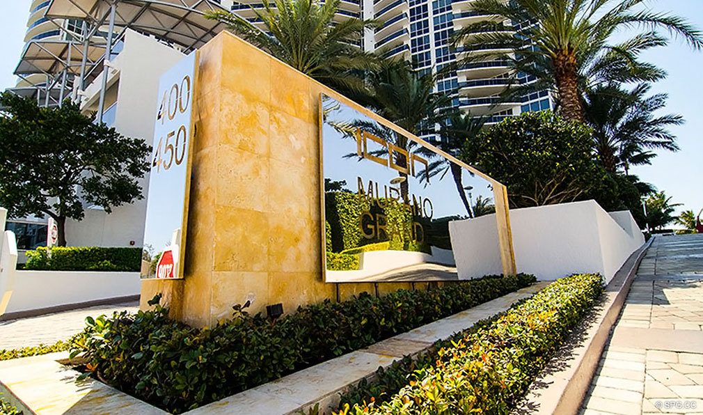 Entrance to Murano Grande, Luxury Waterfront Condominiums Located at 400 Alton Rd, Miami Beach, FL 33139