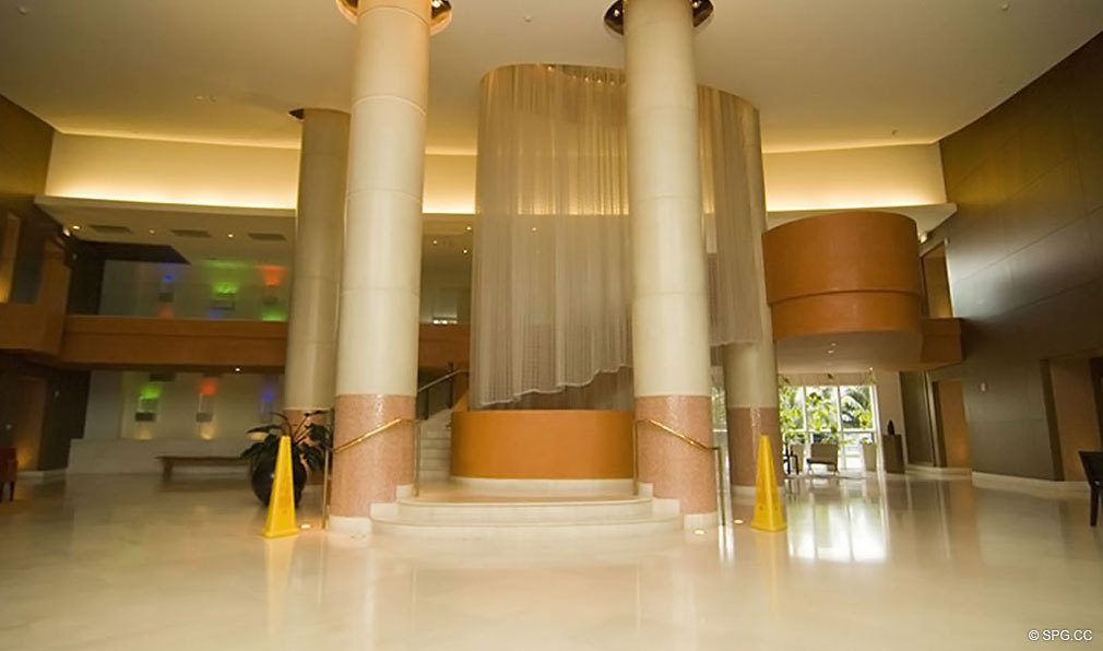 Lobby at Murano Grande, Luxury Waterfront Condominiums Located at 400 Alton Rd, Miami Beach, FL 33139
