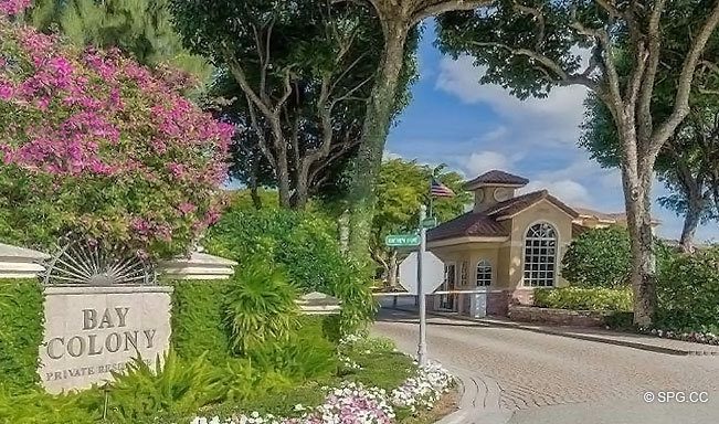 Entrance into the Luxury Waterfront Homes of Bay Colony, Fort Lauderdale, Florida 33308