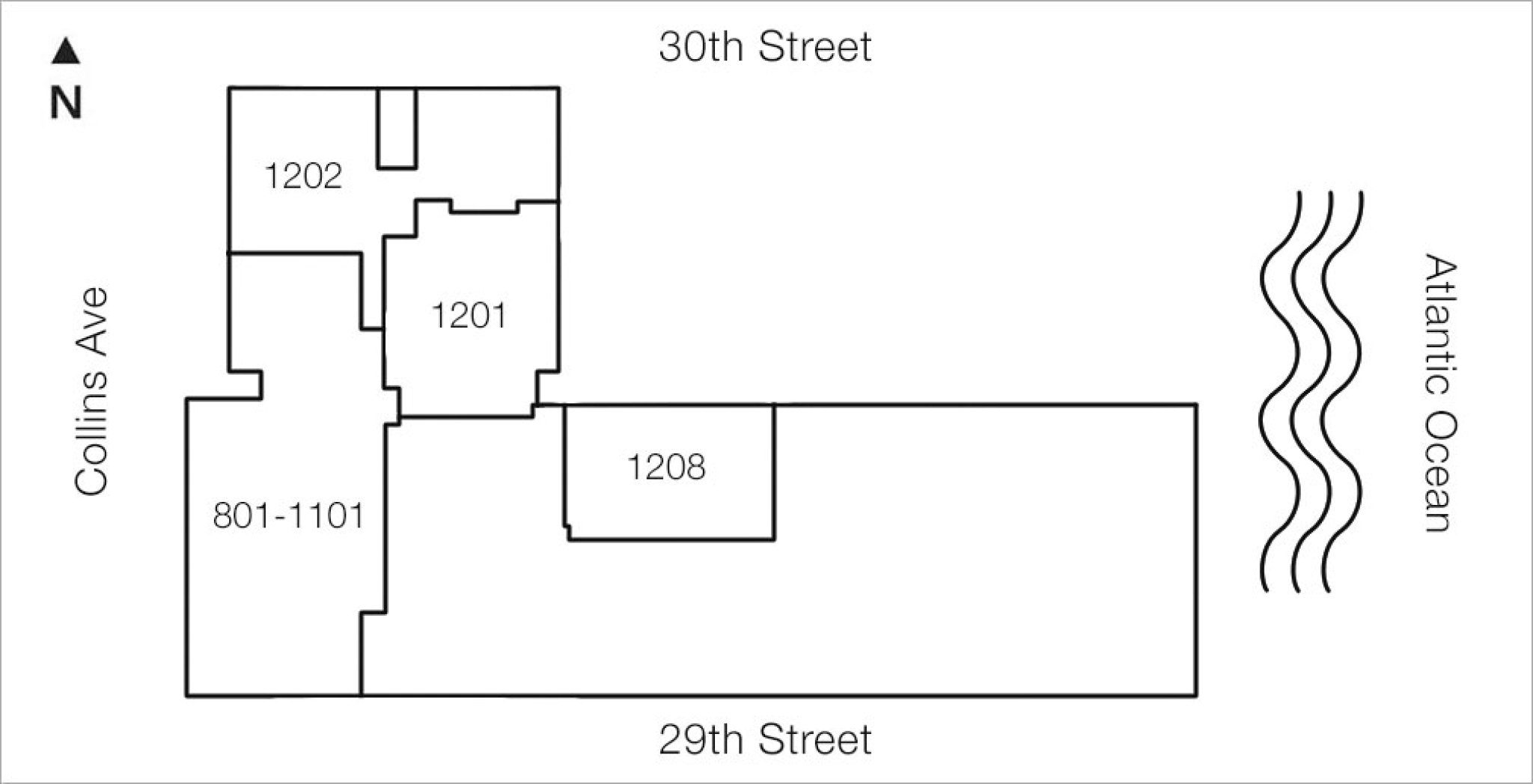 Siteplan for Edition Miami Beach, Luxury Oceanfront Condominiums Located at 2901 Collins Avenue, Miami Beach, Florida 33140