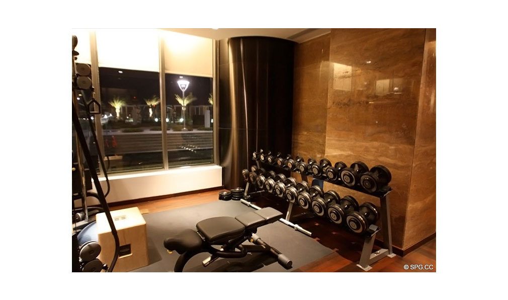 Gym at Apogee South Beach, Luxury Waterfront Condominiums Located at 800 South Pointe Dr, Miami Beach, FL 33139