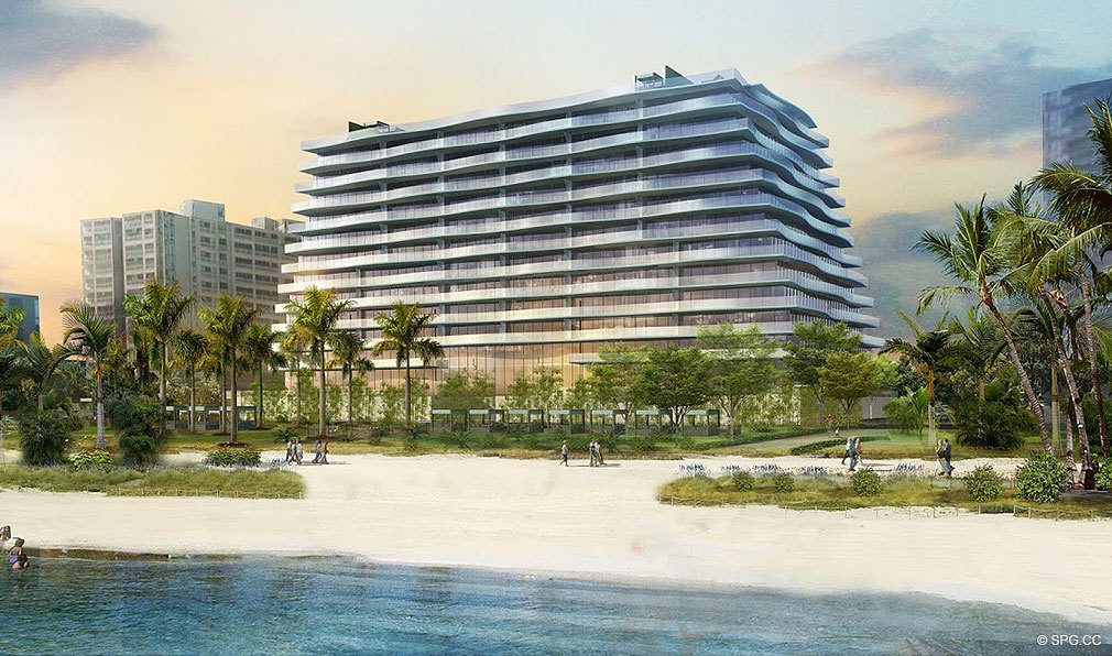 Beach at Fendi Chateau Residences, Luxury Oceanfront Condominiums Located at 9365 Collins Ave, Surfside, FL 33154