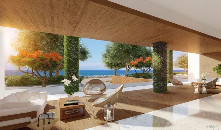 Open Lobby Design for Palazzo del Sol, Luxury Waterfront Condominiums Located on Fisher Island, Miami Florida 33109