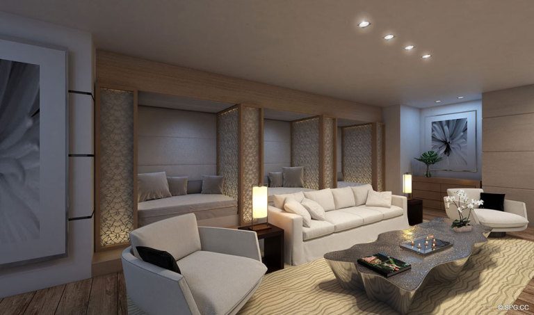 Lobby Rendering for Palazzo del Sol, Luxury Waterfront Condominiums Located on Fisher Island, Miami Florida 33109