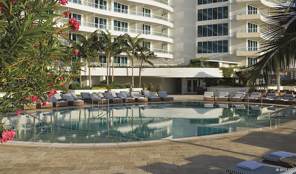 Sunrise on the Pool Deck at the Ritz-Carlton Residences, Luxury Oceanfront Condos in Fort Lauderdale