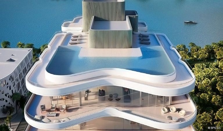 Rooftop Pool at Faena Versailles Contemporary, Luxury Oceanfront Condos in Miami Beach, Florida 33140