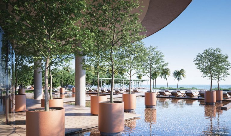 Serene Landscaping at Eighty Seven Park, Luxury Oceanfront Condos in Miami Beach, Florida 33154