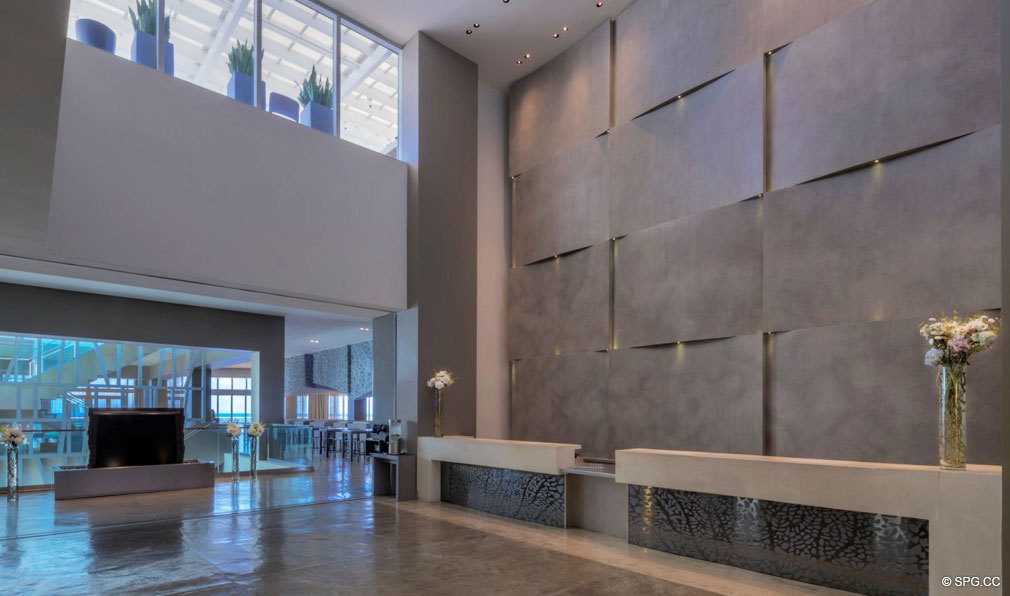 Main Lobby inside The W Fort Lauderdale, Luxury Oceanfront Condos in Fort Lauderdale, 33304