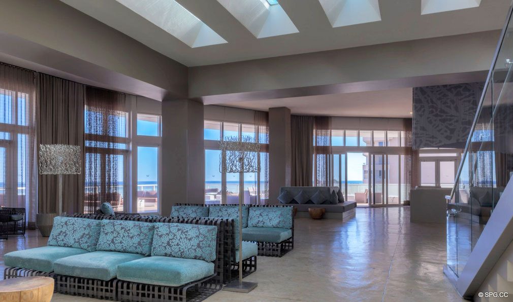 Beautifully Decorated Lobby at The W Fort Lauderdale, Luxury Oceanfront Condos in Fort Lauderdale, 33304
