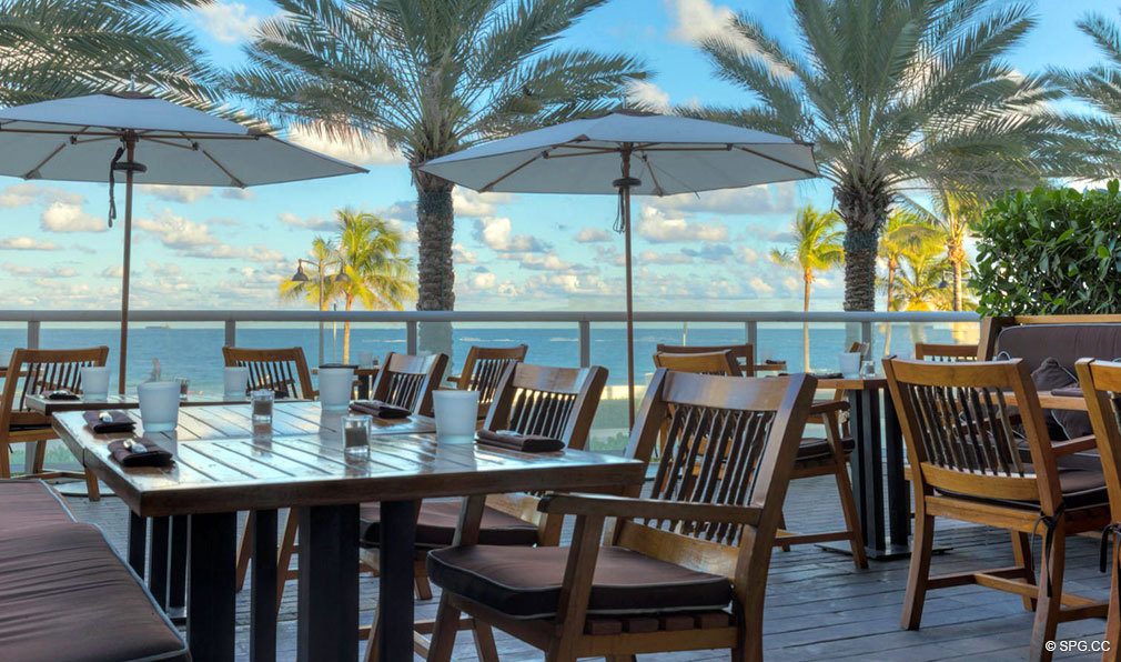 Beachfront Dining at The W Fort Lauderdale, Luxury Oceanfront Condos in Fort Lauderdale, 33304