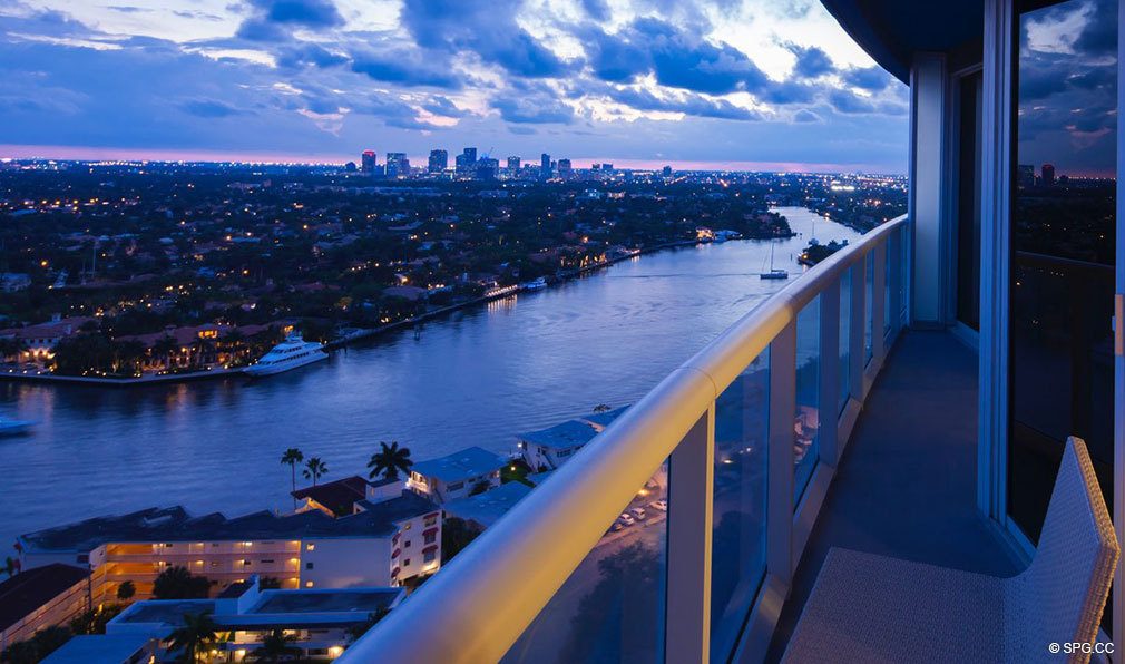 Sunset Terrace View from The W Fort Lauderdale, Luxury Oceanfront Condos in Fort Lauderdale, 33304