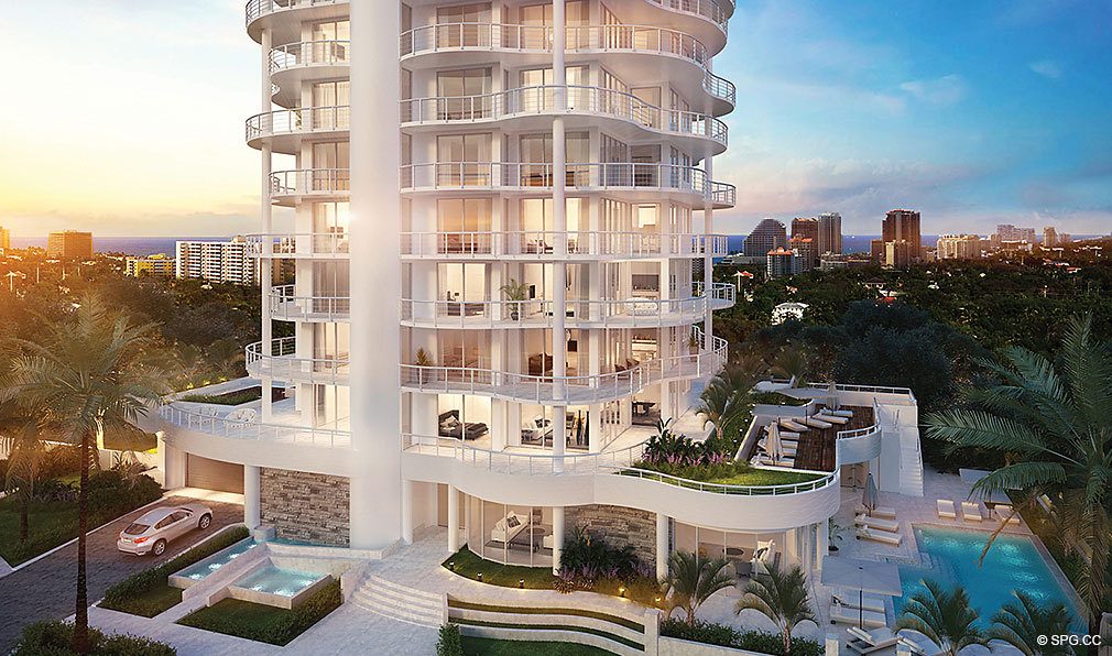 Building Facade for The Wave on Bayshore, Luxury Seaside Condos in Fort Lauderdale, Florida 33304