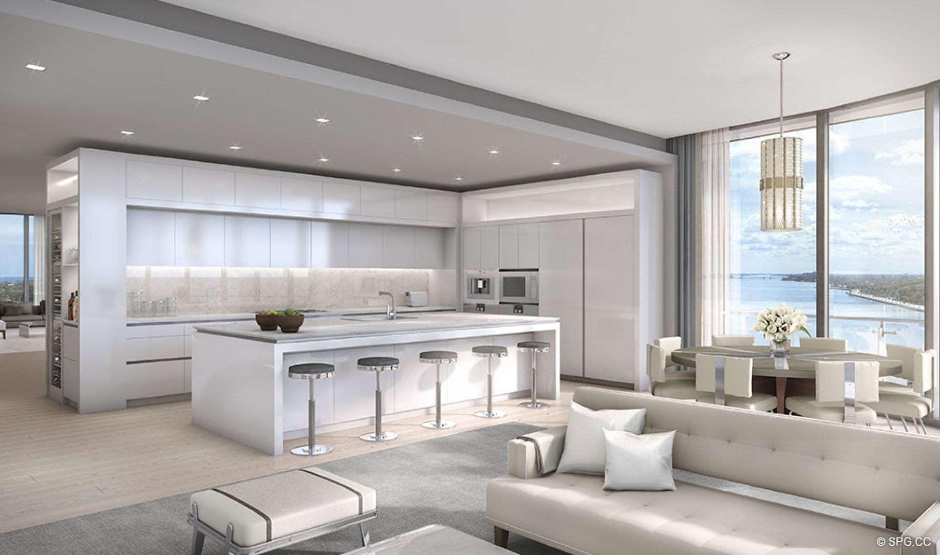 Open Kitchen Concept at The Bristol, Luxury Waterfront Condos in West Palm Beach, Florida 33401