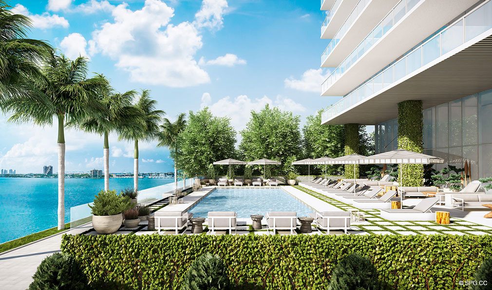 Pool Area at Elysee, Luxury Waterfront Condos in Miami, Florida 33137