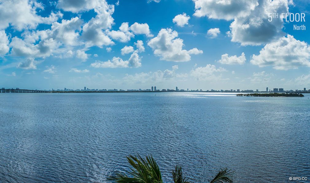 Fifth Floor North View from Elysee, Luxury Waterfront Condos in Miami, Florida 33137