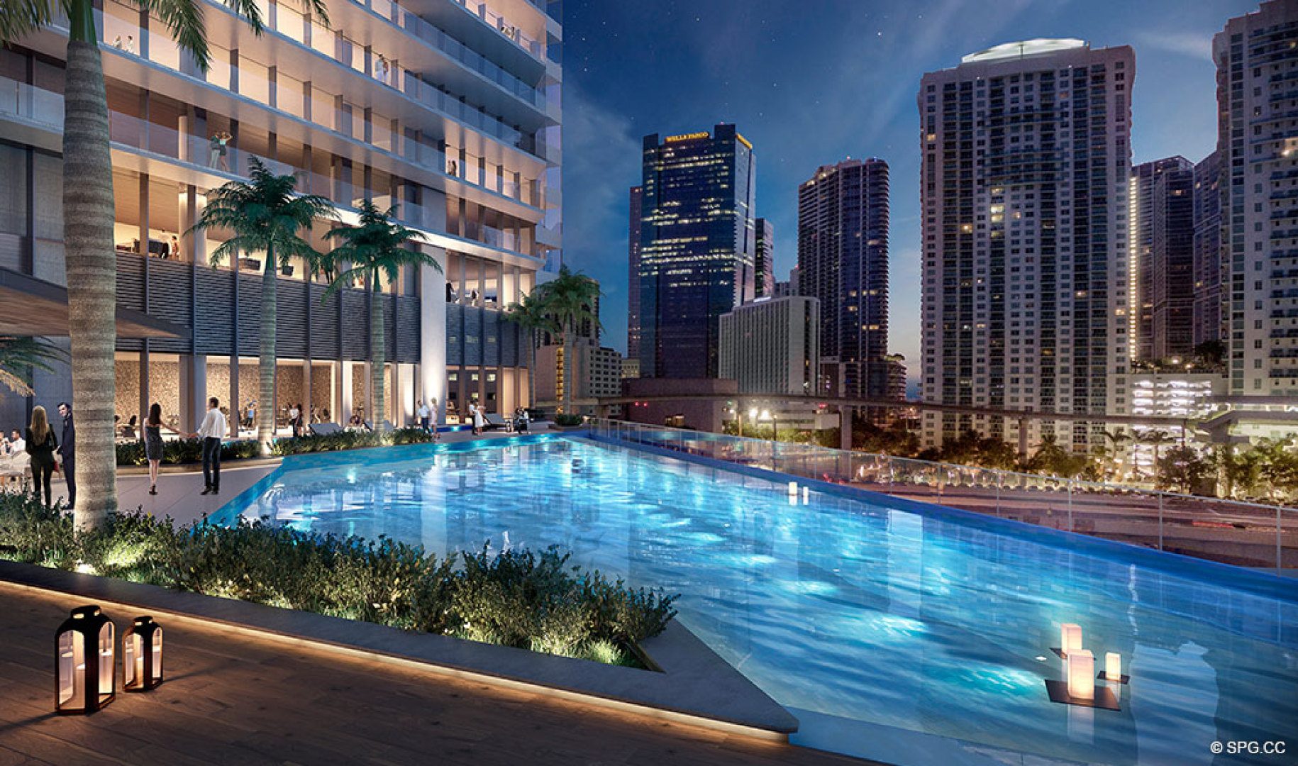 Spend Evenings Poolside at One River Point, Luxury Waterfront Condos in Miami, Florida 33130