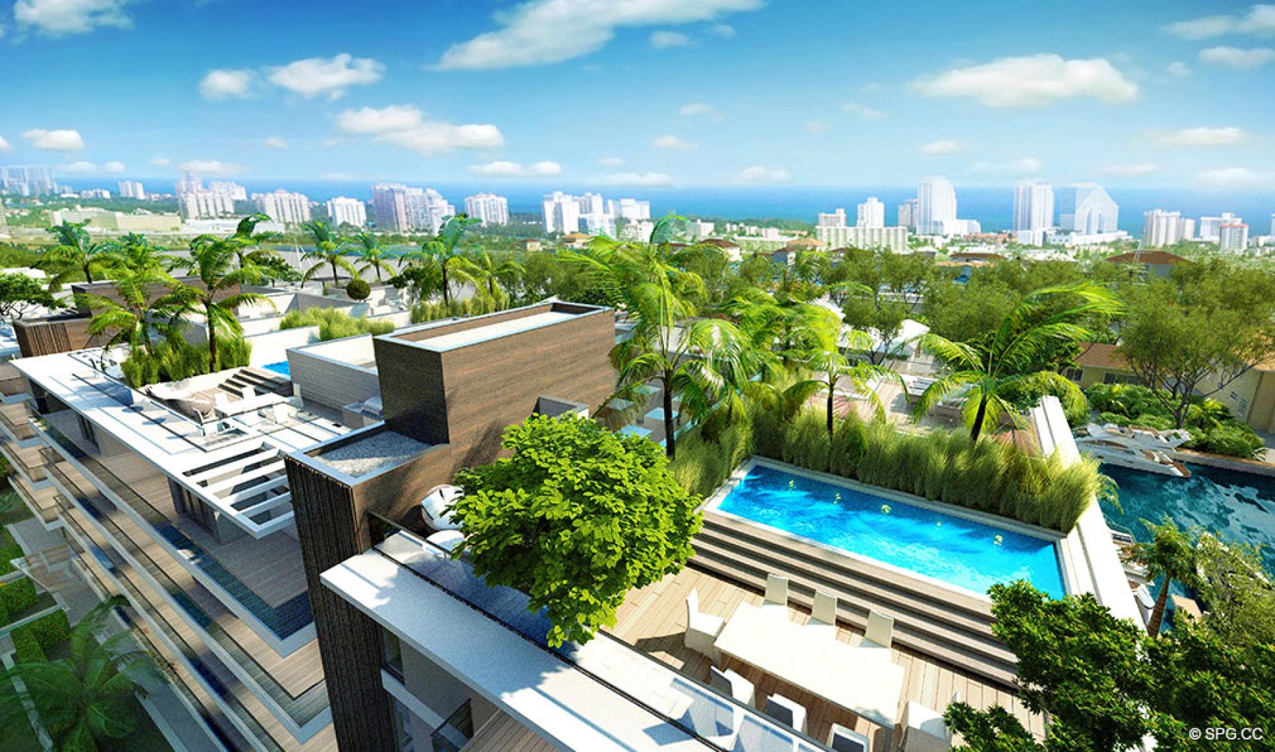Amazing Roof Terrace at AquaLuna Las Olas, Luxury Waterfront Condos in Fort Lauderdale, Florida 33301