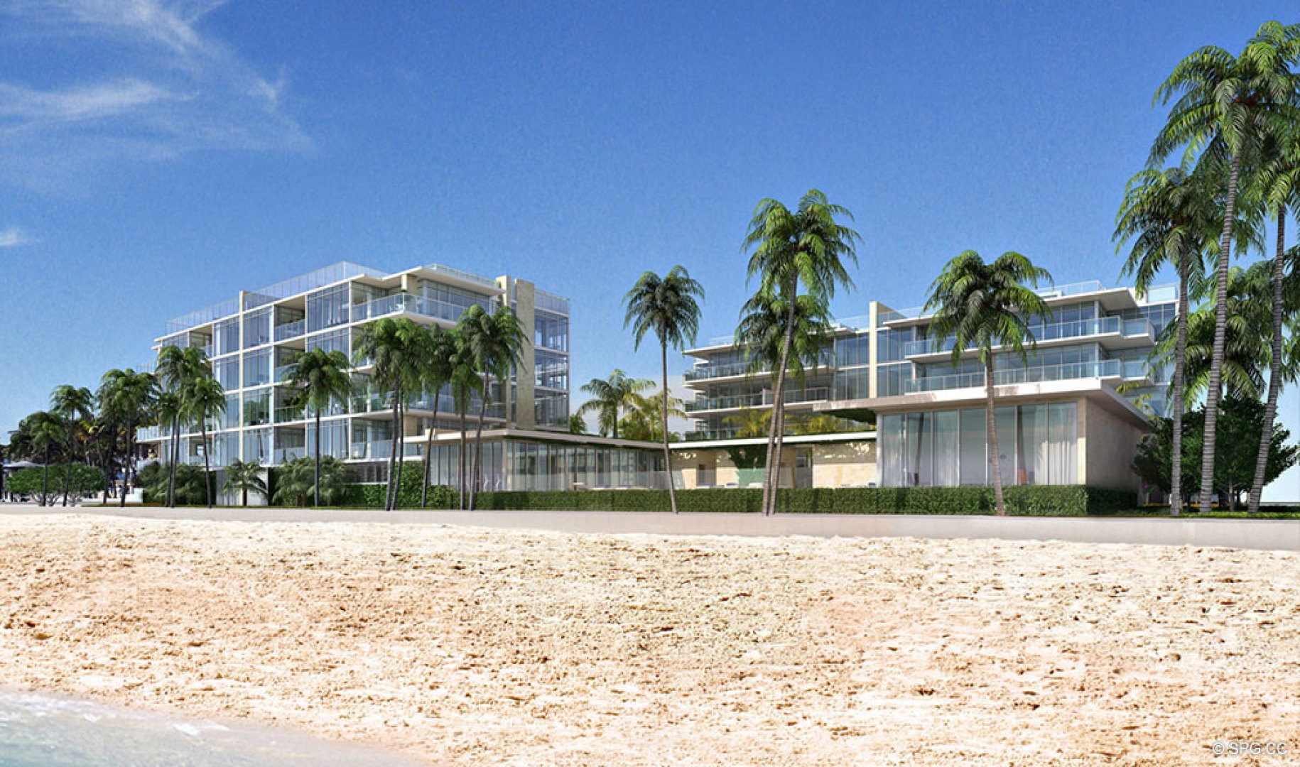 View from the Sand of Sage Beach, Luxury Oceanfront Condos in Hollywood Beach Florida 33019