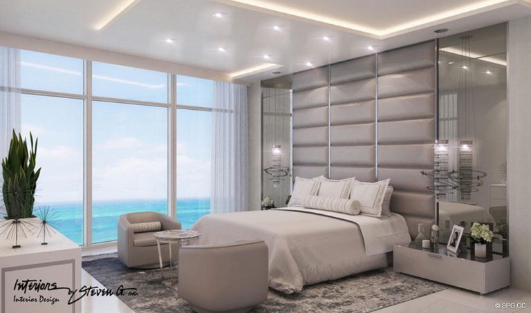 Master Bedroom in Adagio Fort Lauderdale Beach, Luxury Waterfront Condos in Fort Lauderdale, Florida 33304