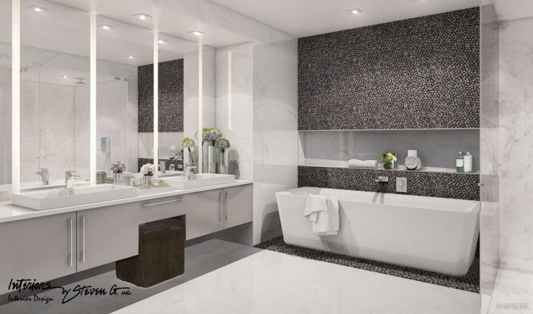 Master Bathroom Design in Adagio Fort Lauderdale Beach, Luxury Waterfront Condos in Fort Lauderdale, Florida 33304