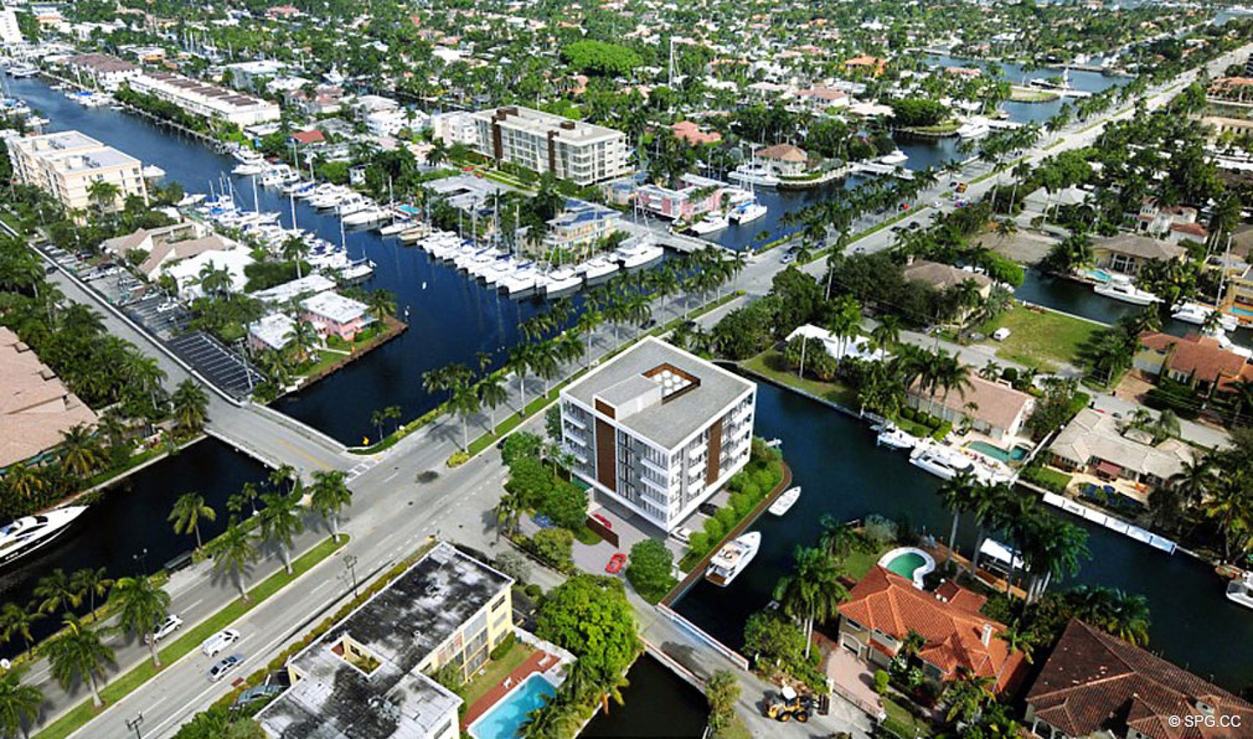 Expanded Aerial View of 1800 Las Olas, Luxury Waterfront Condos in Fort Lauderdale, Florida 33301
