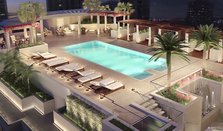 16th Floor Pool Plaza for 100 Las Olas, Luxury Condos in Fort Lauderdale, Florida 33301