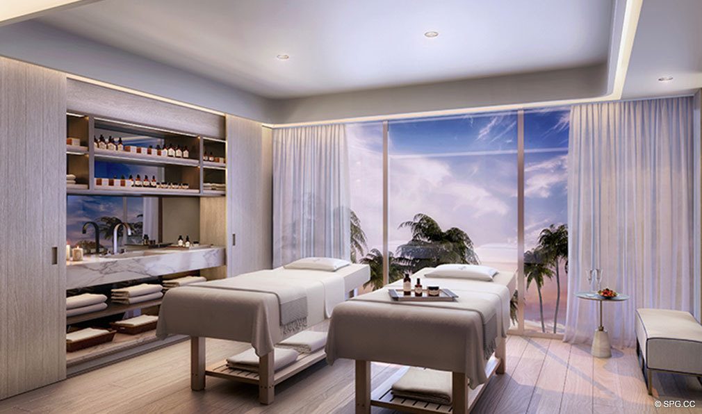 Relaxing Massage Space at The Four Seasons Private Residences Fort Lauderdale, Luxury Oceanfront Condos in Fort Lauderdale, Florida 33304.