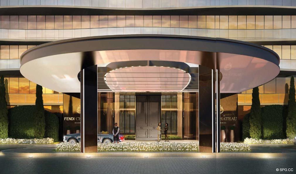 Port Cochere at Fendi Chateau Residences, Luxury Oceanfront Condos in Surfside, Miami Beach