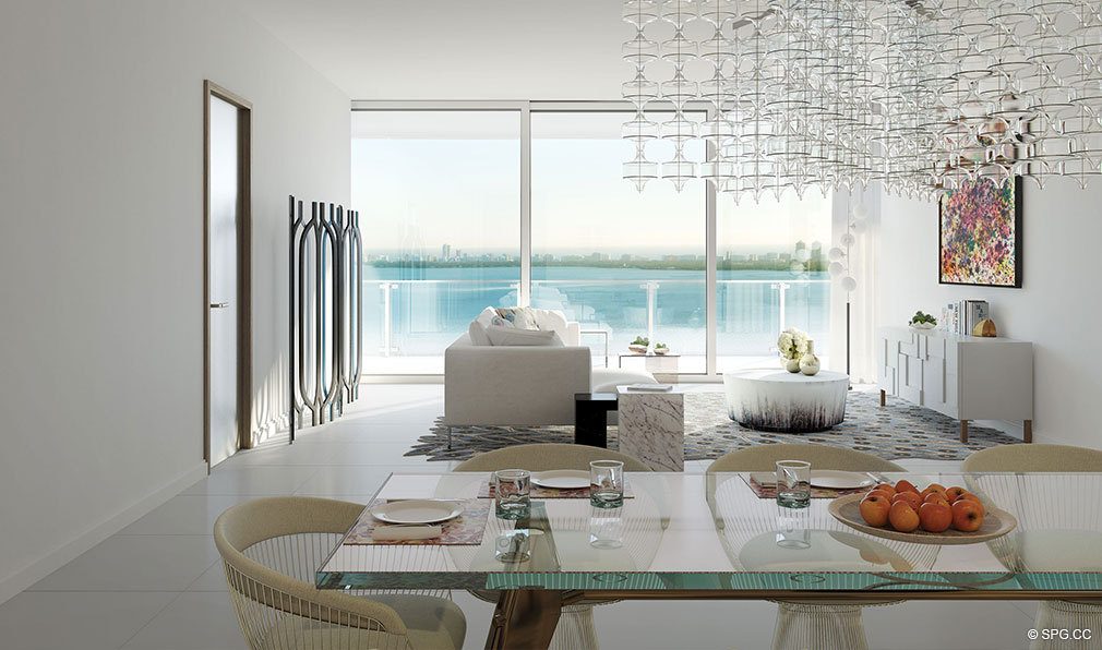 Living Room Unit 2 Design at Missoni Baia, Luxury Waterfront Condos in Miami, Florida 33137
