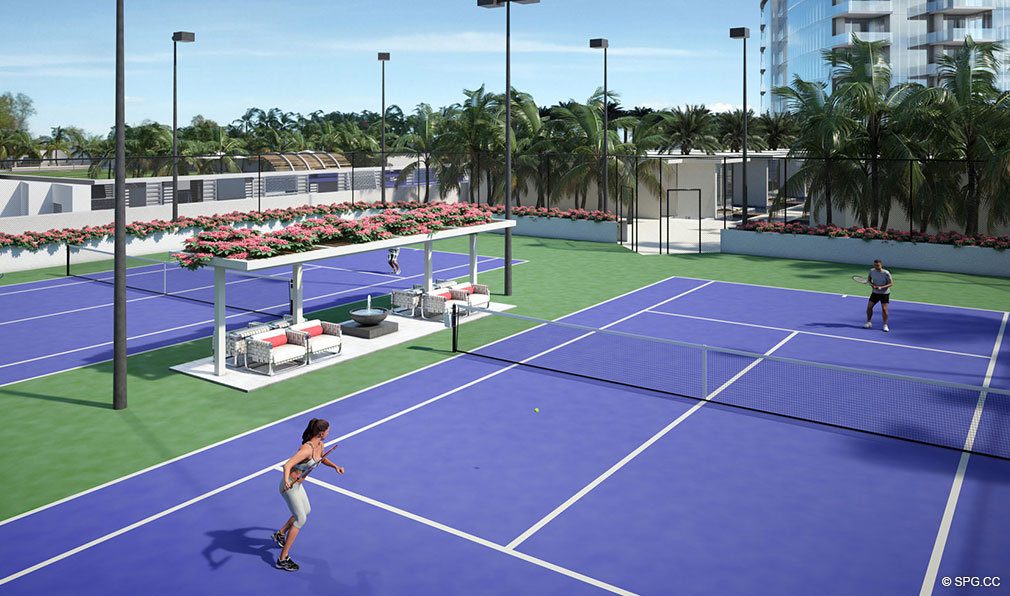 Tennis Courts at Paramount Miami Worldcenter, Luxury Seaside Condos in Miami, Florida 33132.