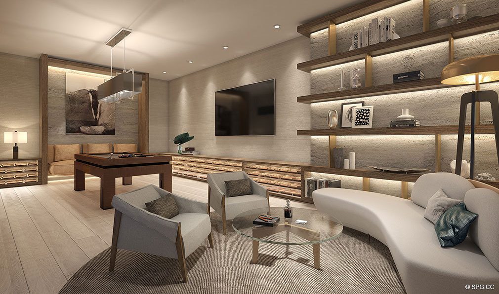 Cigar Lounge at Auberge Beach Residences, Luxury Oceanfront Condos in Ft Lauderdale