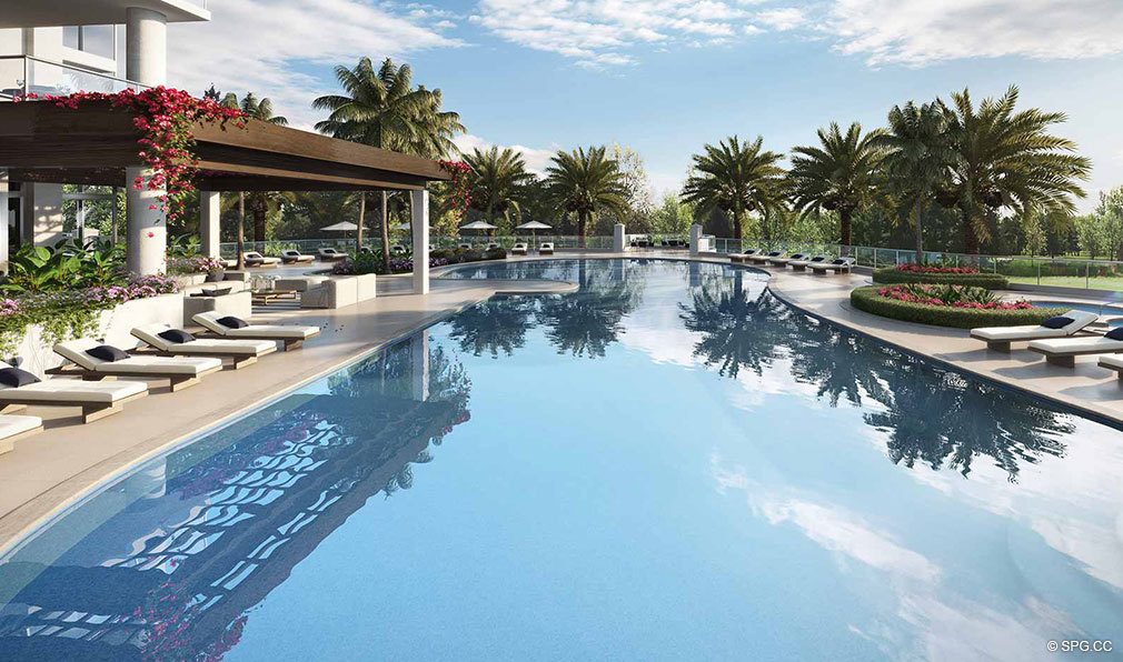 Resort Style Pool Deck at Akoya Boca West, Luxury Condos in Boca Raton, Florida 33432