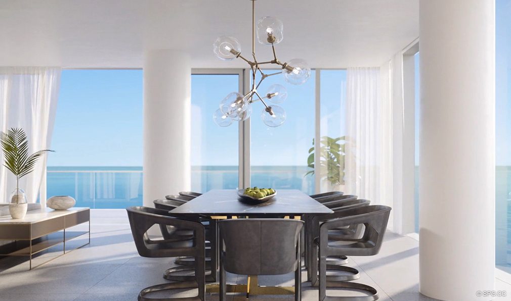 Dining Area inside 2000 Ocean, Luxury Oceanfront Condos in Hallandale Beach, Florida 33009