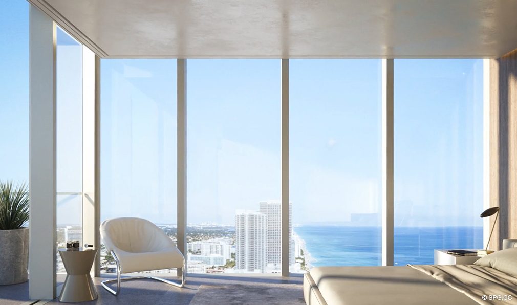 Stunning Master Suite Views from 2000 Ocean, Luxury Oceanfront Condos in Hallandale Beach, Florida 33009