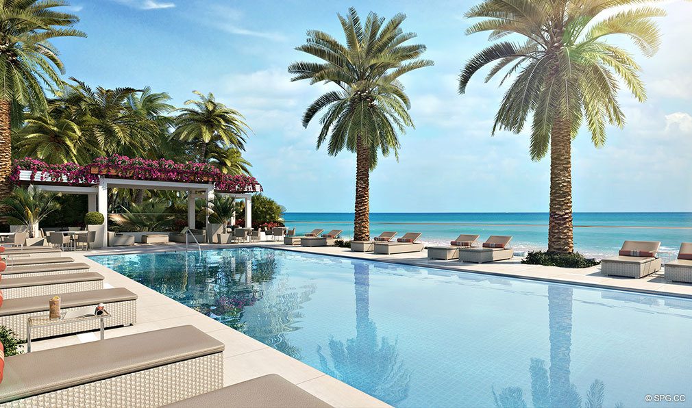 Pool Deck at VistaBlue Singer Island, Luxury Oceanfront Condos in Riviera Beach, Florida 33404