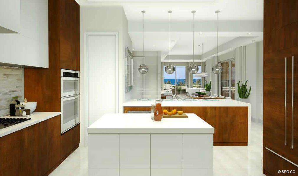 Beautiful Open Kitchen Design in 30 Thirty North Ocean, Luxury Seaside Condos in Fort Lauderdale, Florida, 33308.