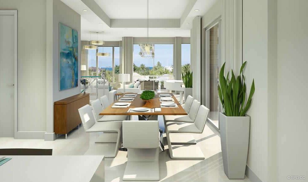 Dining Room in 30 Thirty North Ocean, Luxury Seaside Condos in Fort Lauderdale, Florida, 33308.