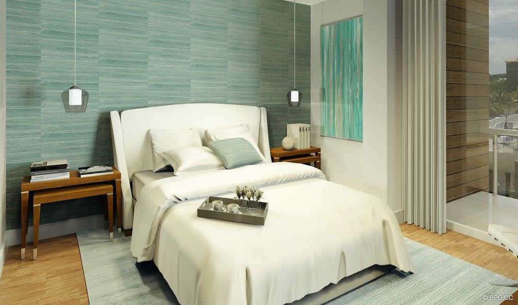 Guest Bedroom in 30 Thirty North Ocean, Luxury Seaside Condos in Fort Lauderdale, Florida, 33308.