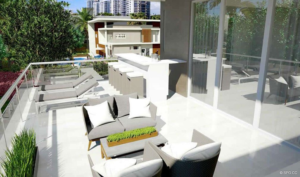 Large Rear Balcony for 30 Thirty North Ocean, Luxury Seaside Condos in Fort Lauderdale, Florida, 33308.