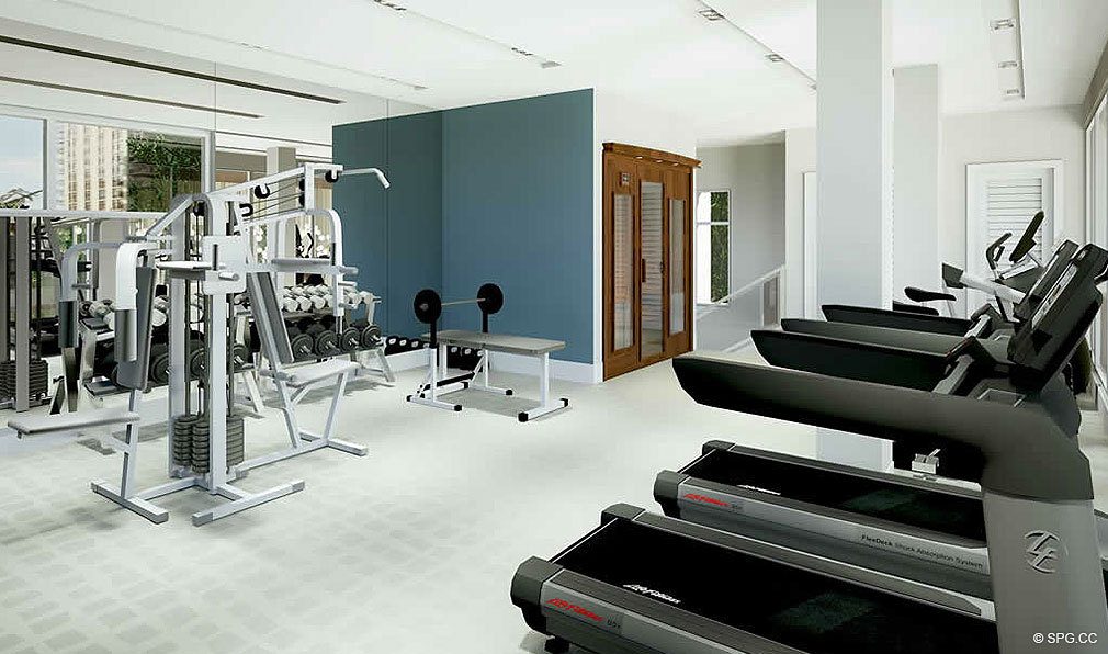 Fitness Center at 30 Thirty North Ocean, Luxury Seaside Condos in Fort Lauderdale, Florida, 33308.