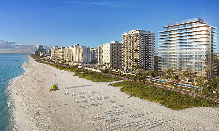 Building Facades of 57 Ocean, Luxury Oceanfront Condos in Miami Beach