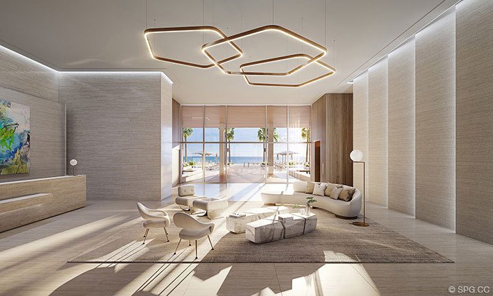 Building Lobby of 57 Ocean, Luxury Oceanfront Condos in Miami Beach