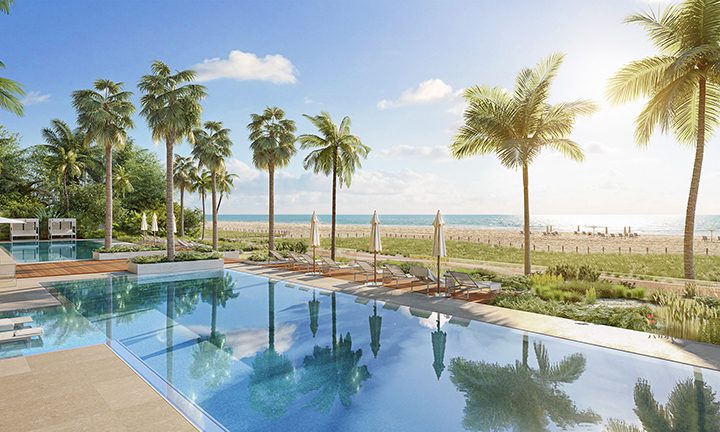 Poolside of 57 Ocean, Luxury Oceanfront Condos in Miami Beach