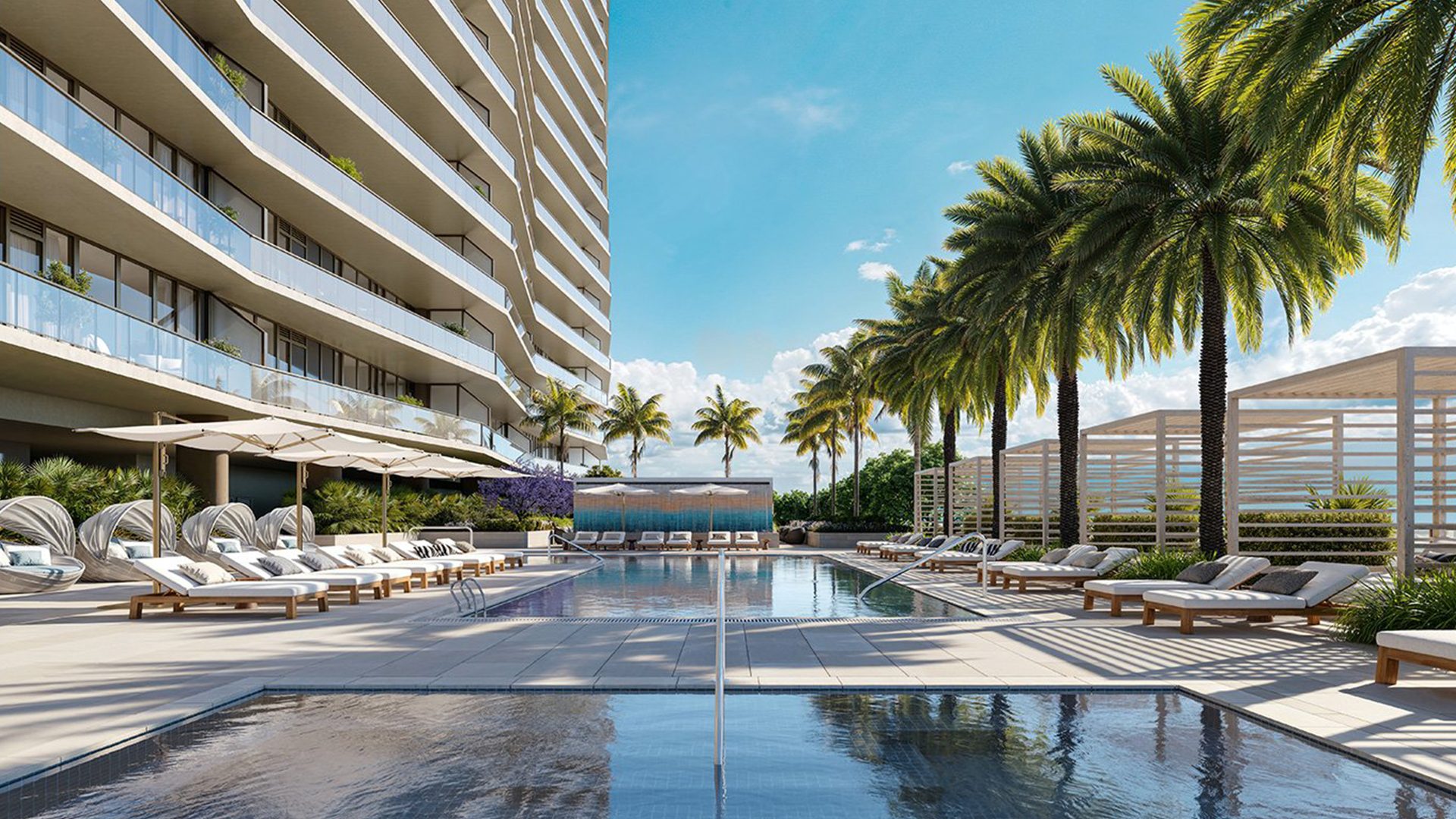 The Berkeley Palm Beach Hero Pool Cabanas