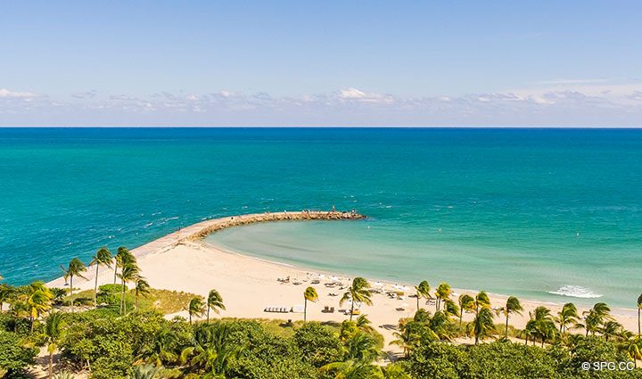 View of Inlet from Residence 902 For Rent at One Bal Harbour, Luxury Oceanfront Condos in Bal Harbour, Miami, Florida 33154.