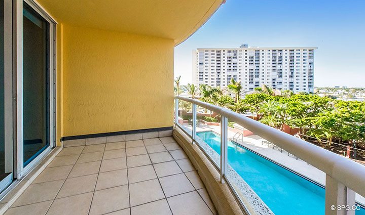 Terrace View from Residence 6A, Tower II For Sale at The Palms, Luxury Oceanfront Condominiums Fort Lauderdale, Florida 33305