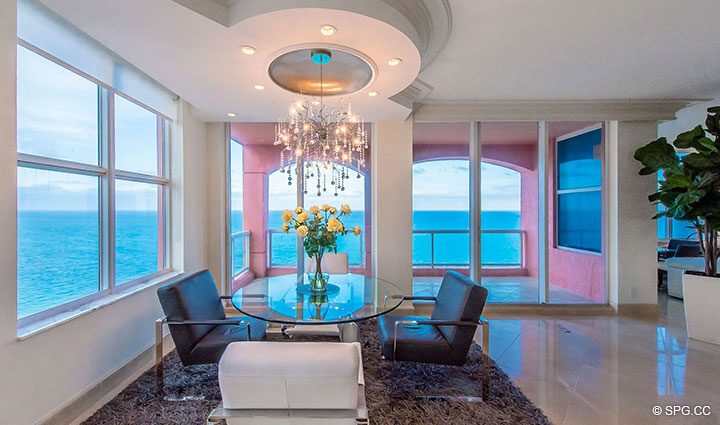 Dine Oceanside in Penthouse Residence 26A, Tower I at The Palms, Luxury Oceanfront Condos in Fort Lauderdale, Florida 33305.