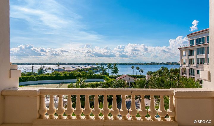 Lakeside Terrace for Residence 406 at Bellaria, Luxury Oceanfront Condominiums in Palm Beach, Florida 33480.